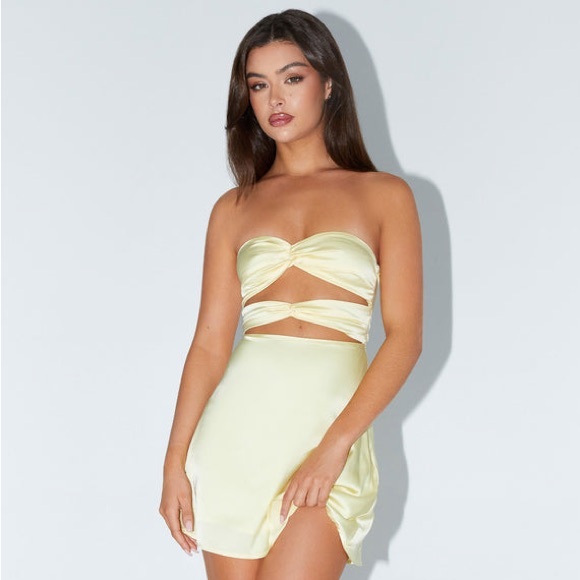 Peppermayo Tianna Mini Dress in Yellow - Size 2